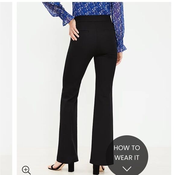 Loft Flare Pants in Bi-Stretch Black 8T Nwt - Picture 3 of 7